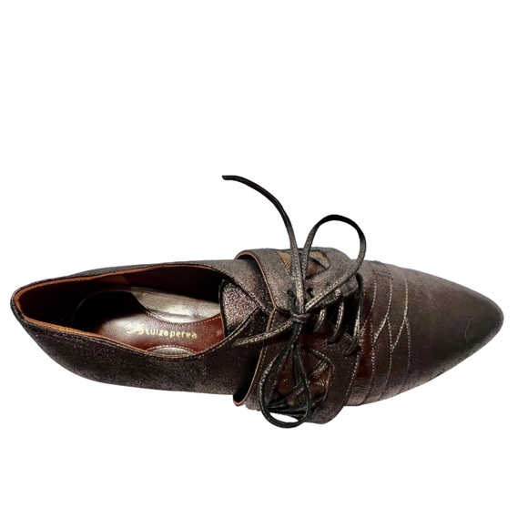New Luiza Perea Menswear Style Lace-Up Flat with Mesh Detailing. Size EU 38. - Picture 7 of 8